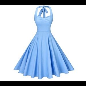 1950's Vintage Style Baby Blue Dress
